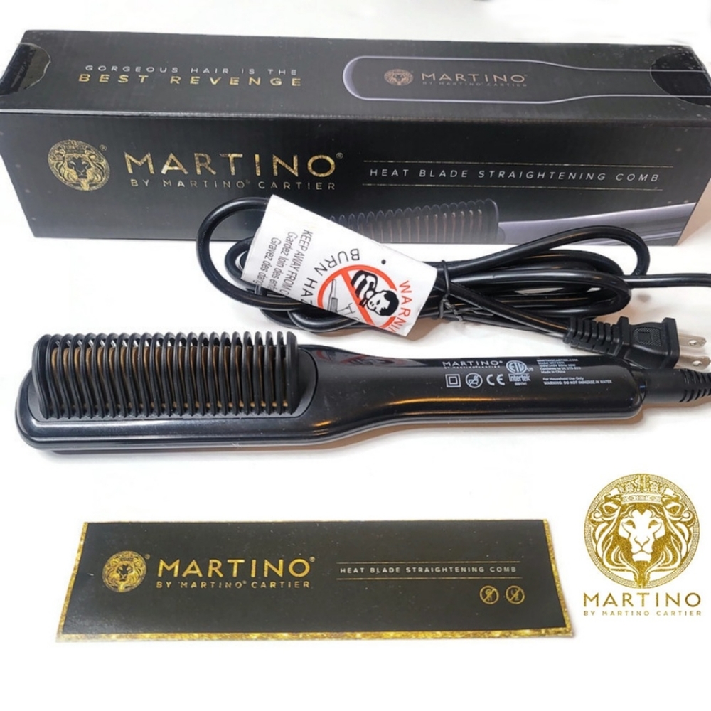 Martino Cartier heat blade straitening comb one pass glide though hair straitner